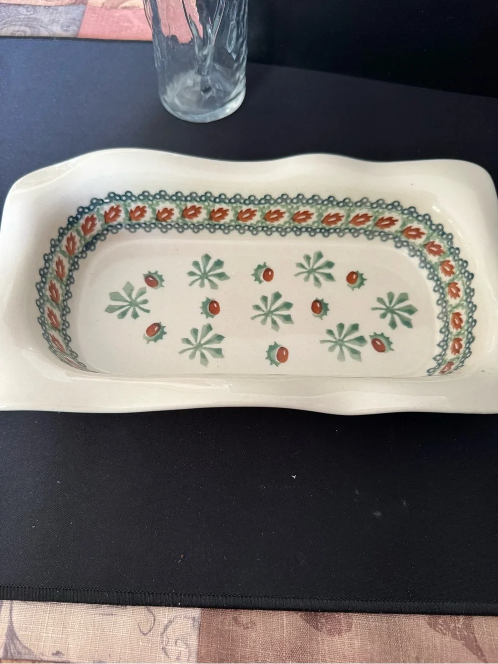 Vintage Polish Pottery Rectangular Baking Dish